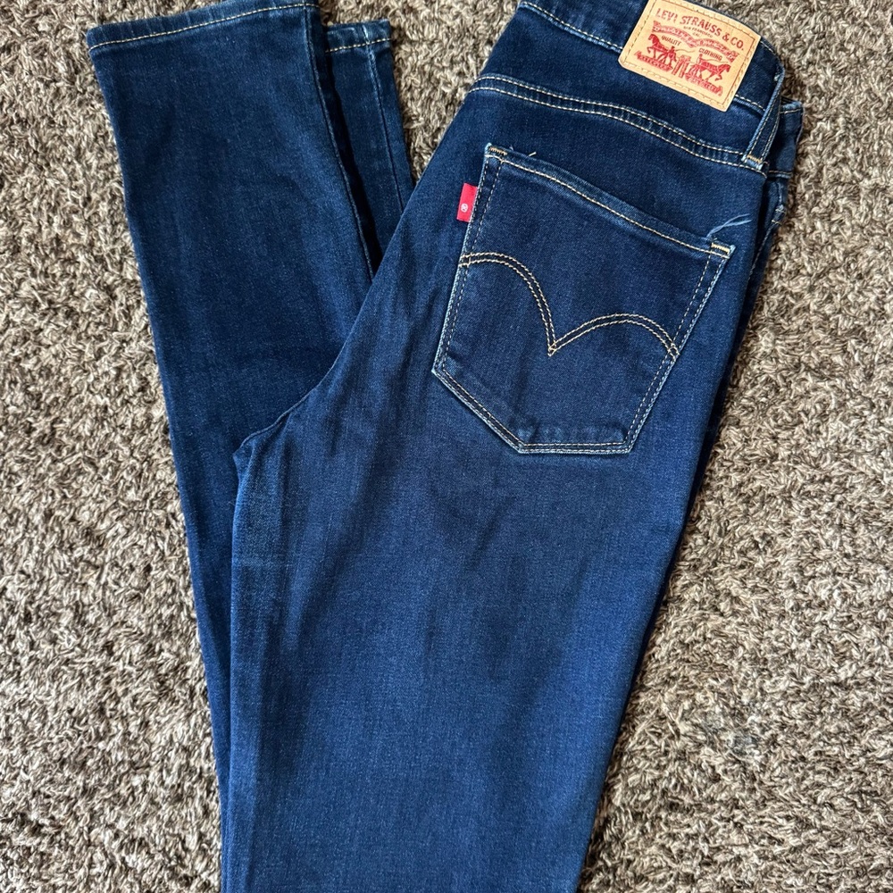 Levi's 721 High Rise Skinny Jeans Dark Wash Stretch Cotton 27
